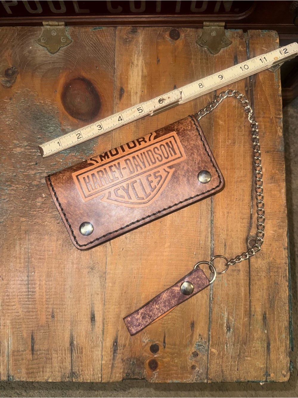 Harley-Davidson leather biker chain wallet. - Picture 4 of 7